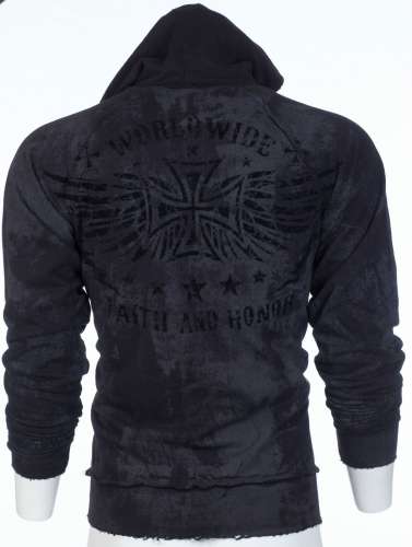 Black Friday Deals ARCHAIC by AFFLICTION Mens Hoodie Sweat Shirt Jacket BLACK TIDE Biker UFC $78 Mens Jackets Deals